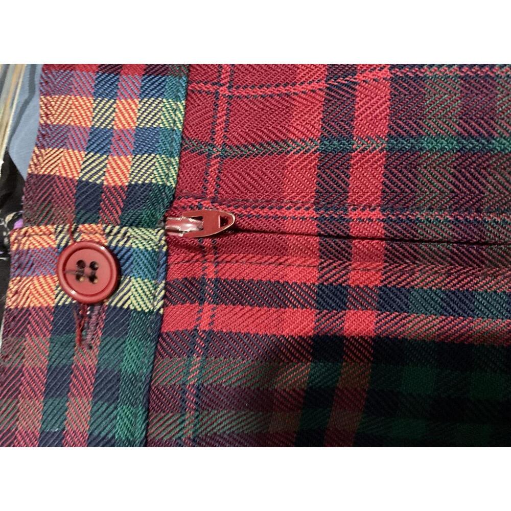 Skyr Wool Blend Red Plaid Pleated Skirt School girl Academia Preppy Size 4 - Picture 5 of 8